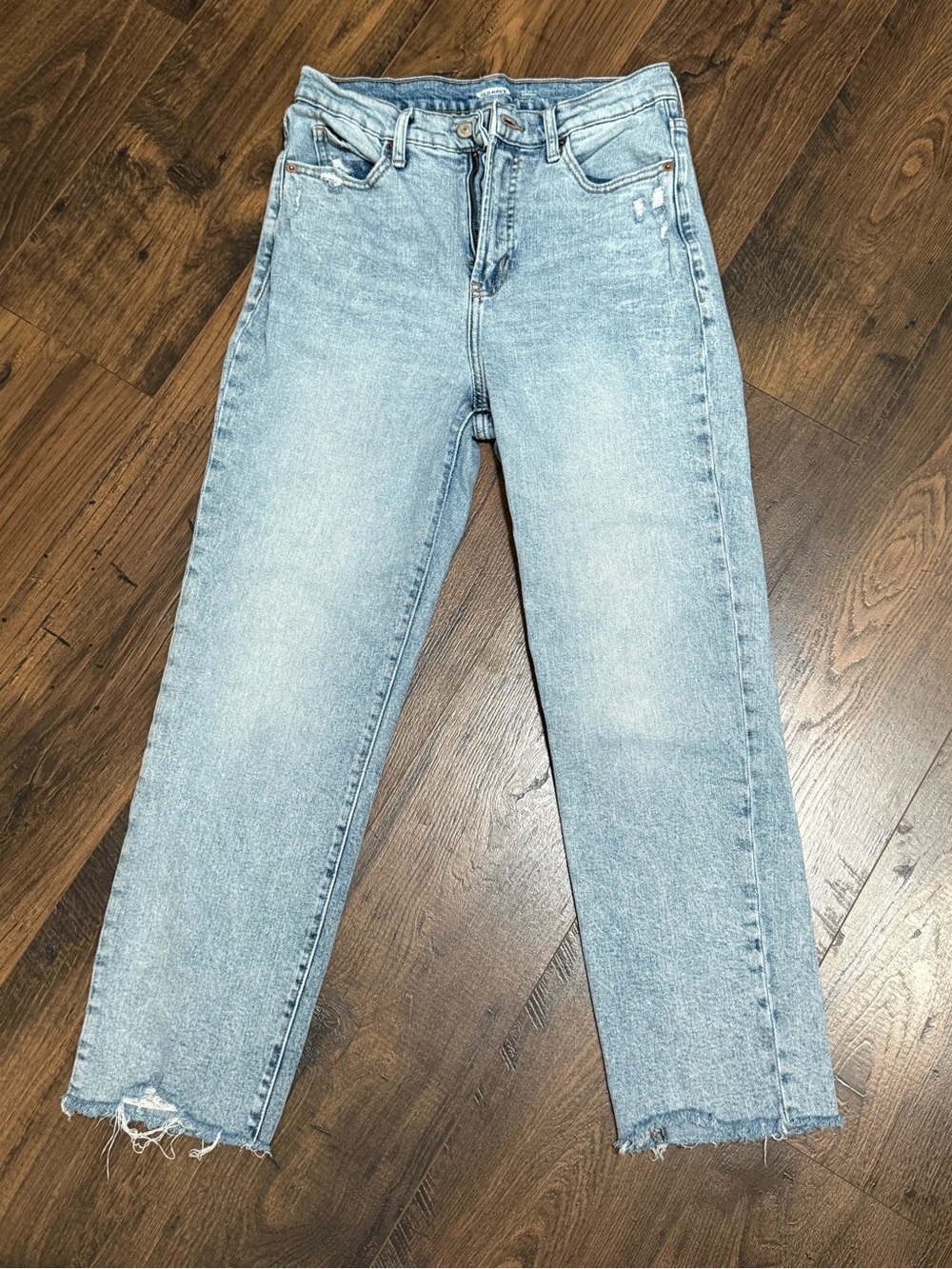 Old Navy Light Blue Sky-Hi Straight Jeans High Rise slim secret pockets size 6
